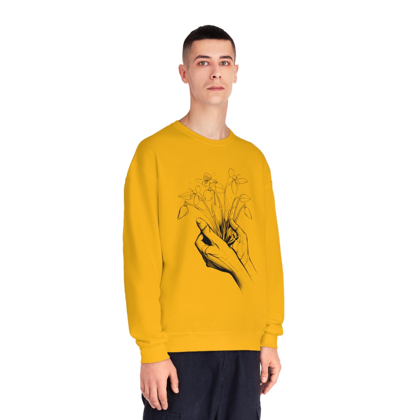 Hands holding flowers Unisex NuBlend® Crewneck Sweatshirt