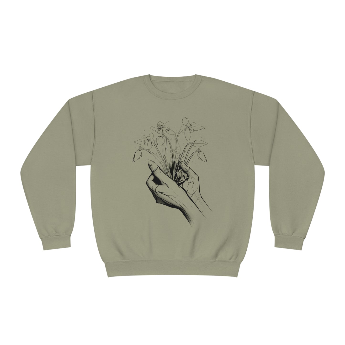 Hands holding flowers Unisex NuBlend® Crewneck Sweatshirt