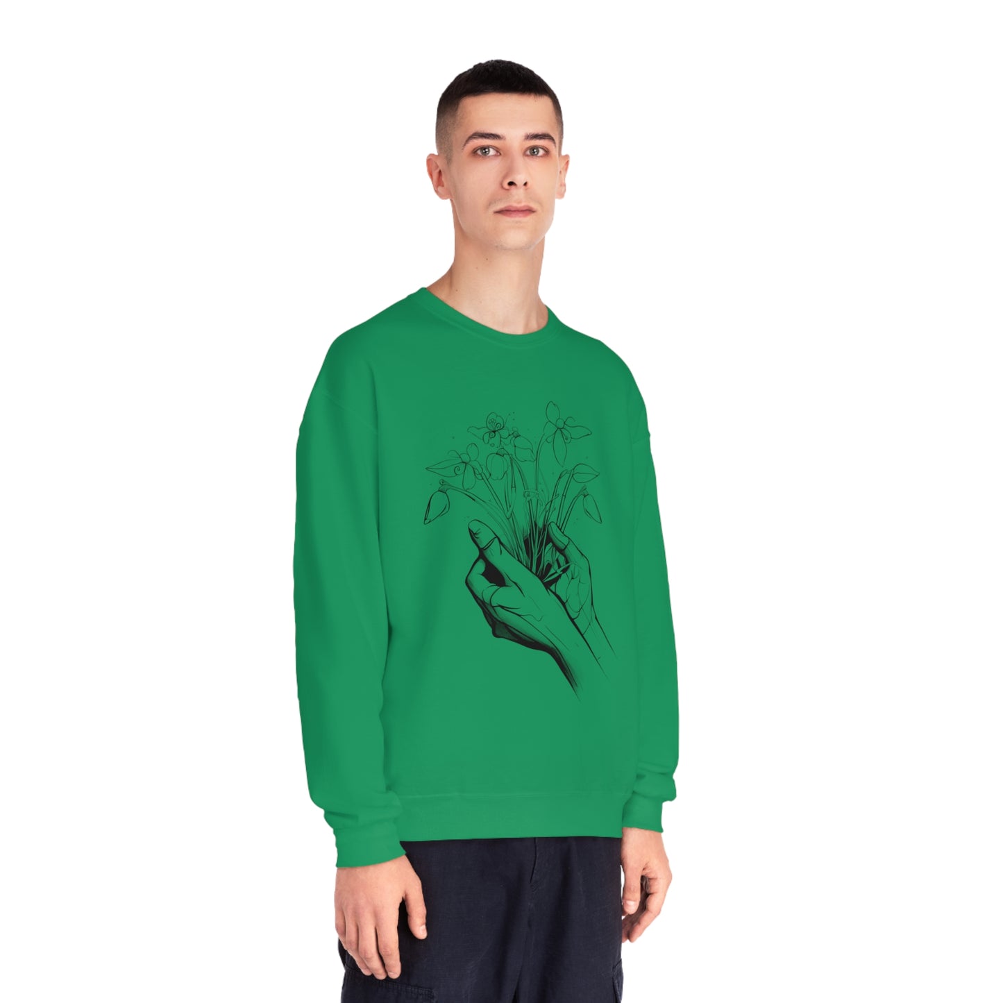 Hands holding flowers Unisex NuBlend® Crewneck Sweatshirt