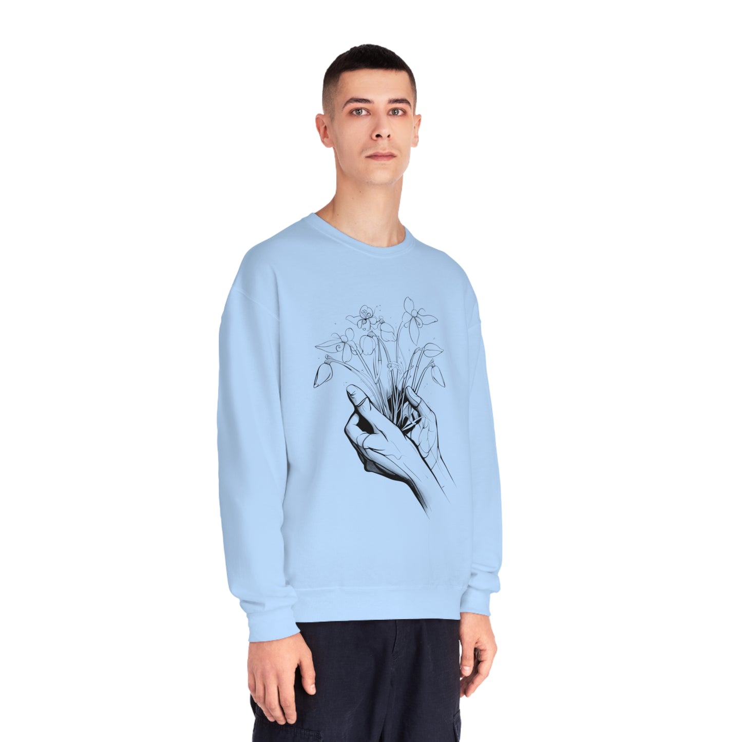 Hands holding flowers Unisex NuBlend® Crewneck Sweatshirt