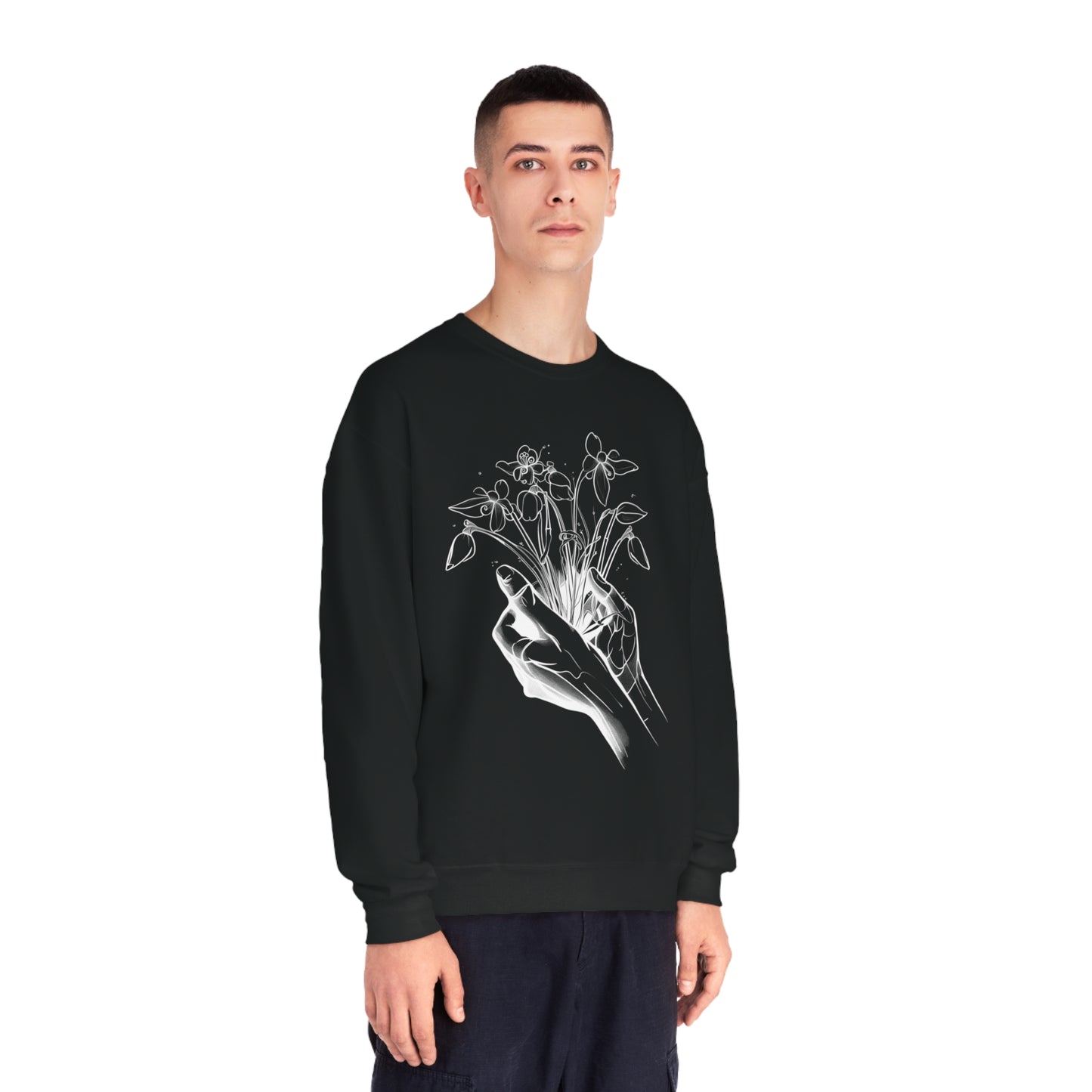 Hands holding flowers Unisex NuBlend® Crewneck Sweatshirt