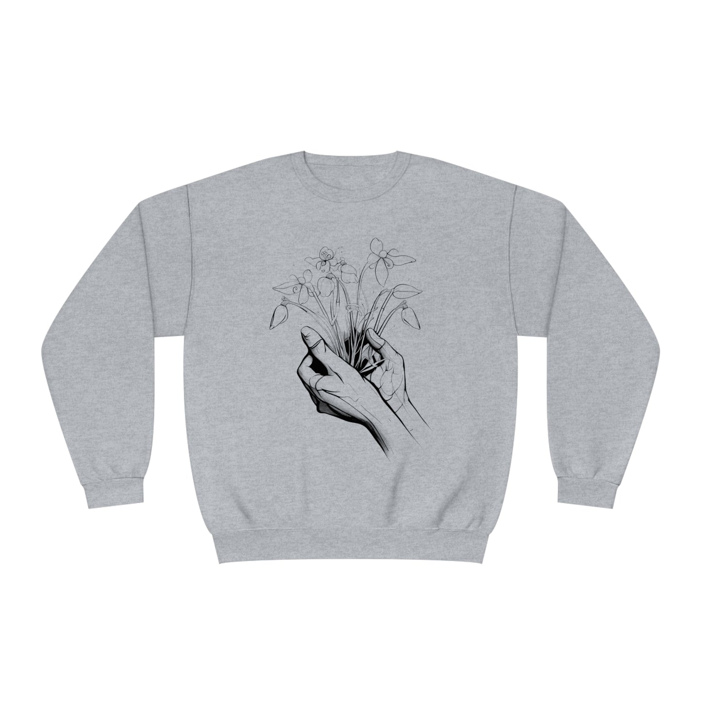 Hands holding flowers Unisex NuBlend® Crewneck Sweatshirt