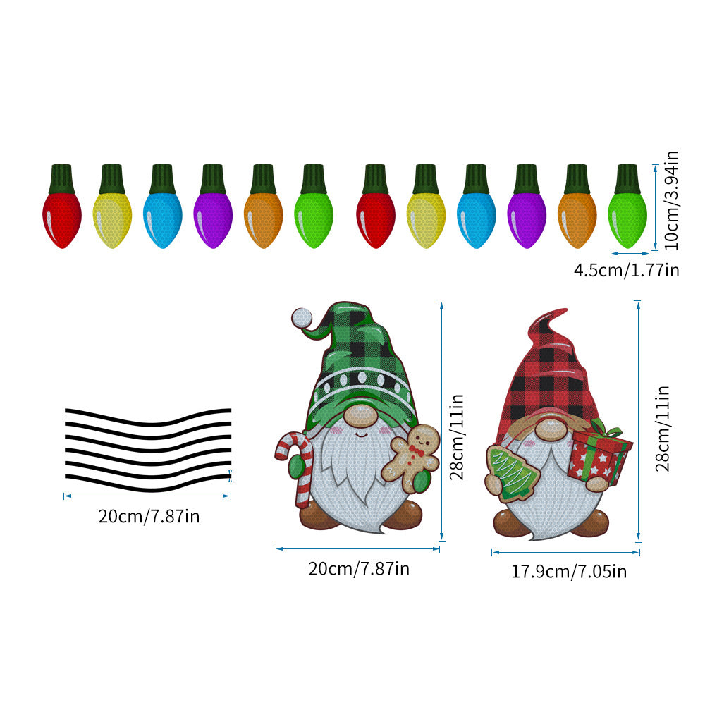 Christmas Light Bulb Reflective Magnetic Sticker