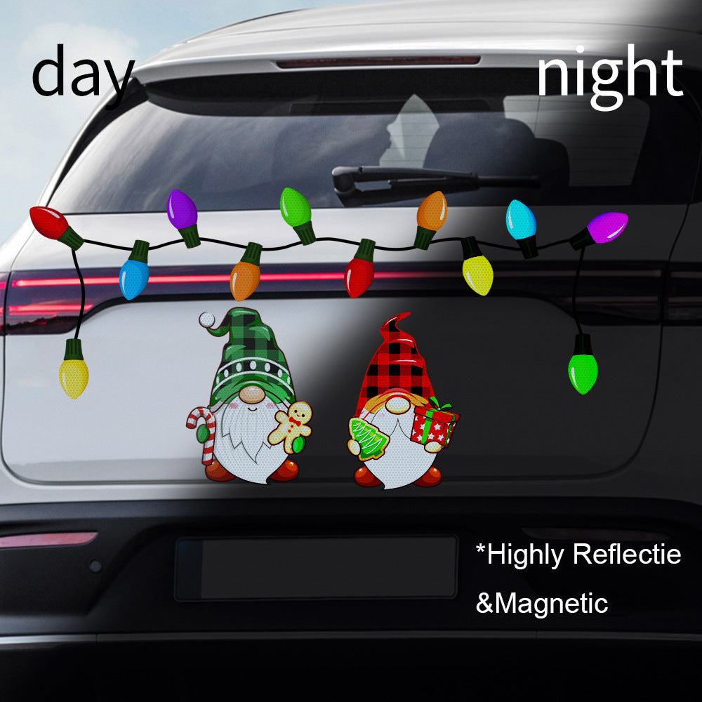 Christmas Light Bulb Reflective Magnetic Sticker