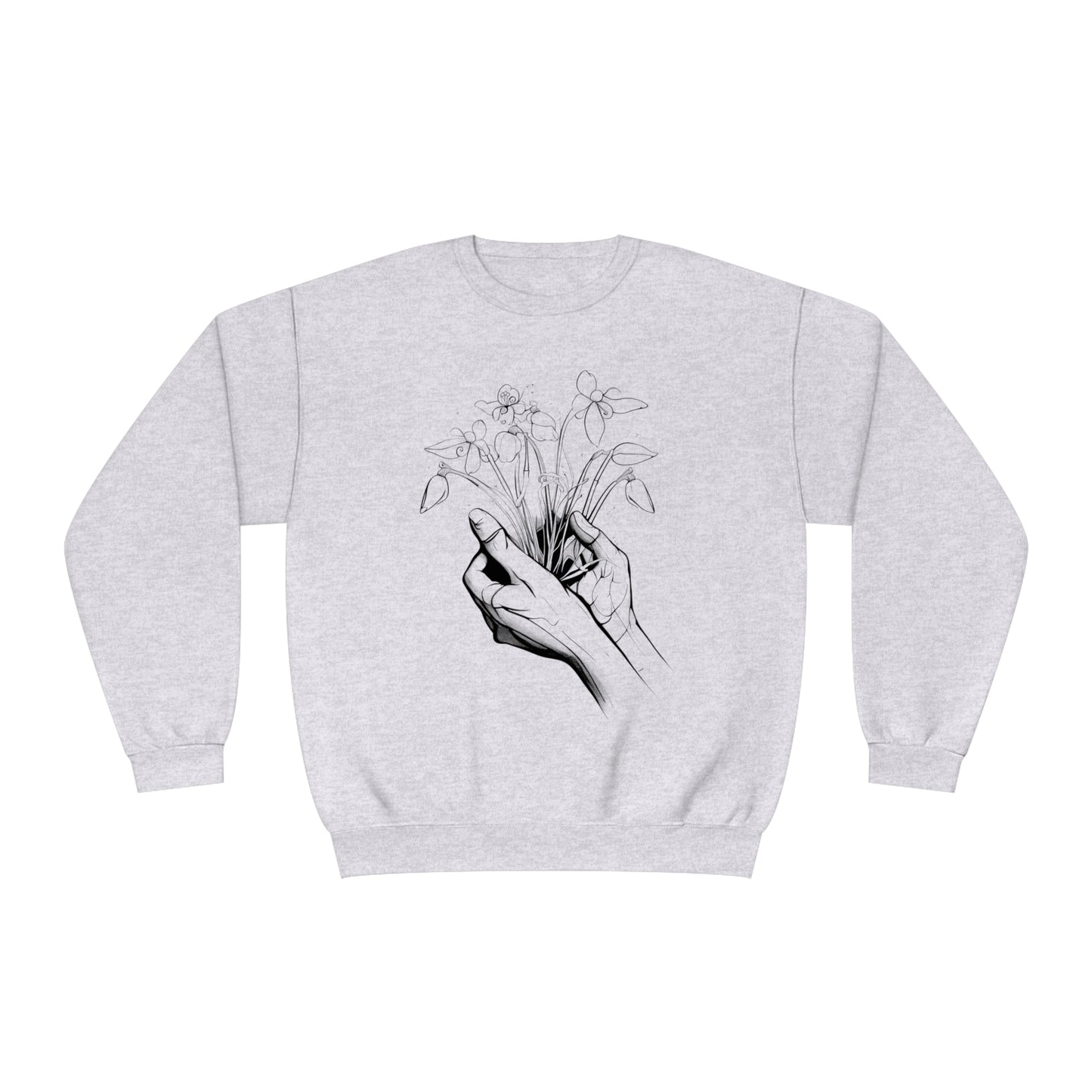 Hands holding flowers Unisex NuBlend® Crewneck Sweatshirt