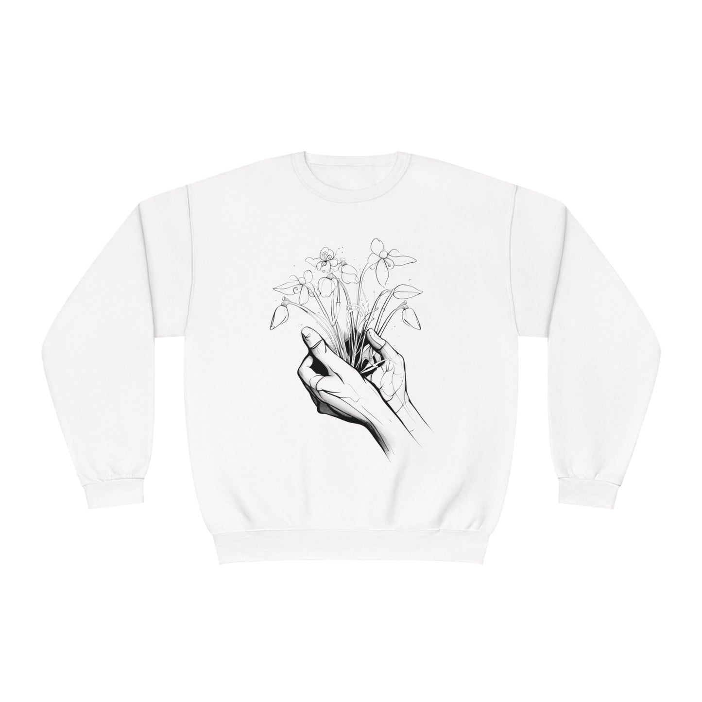 Hands holding flowers Unisex NuBlend® Crewneck Sweatshirt