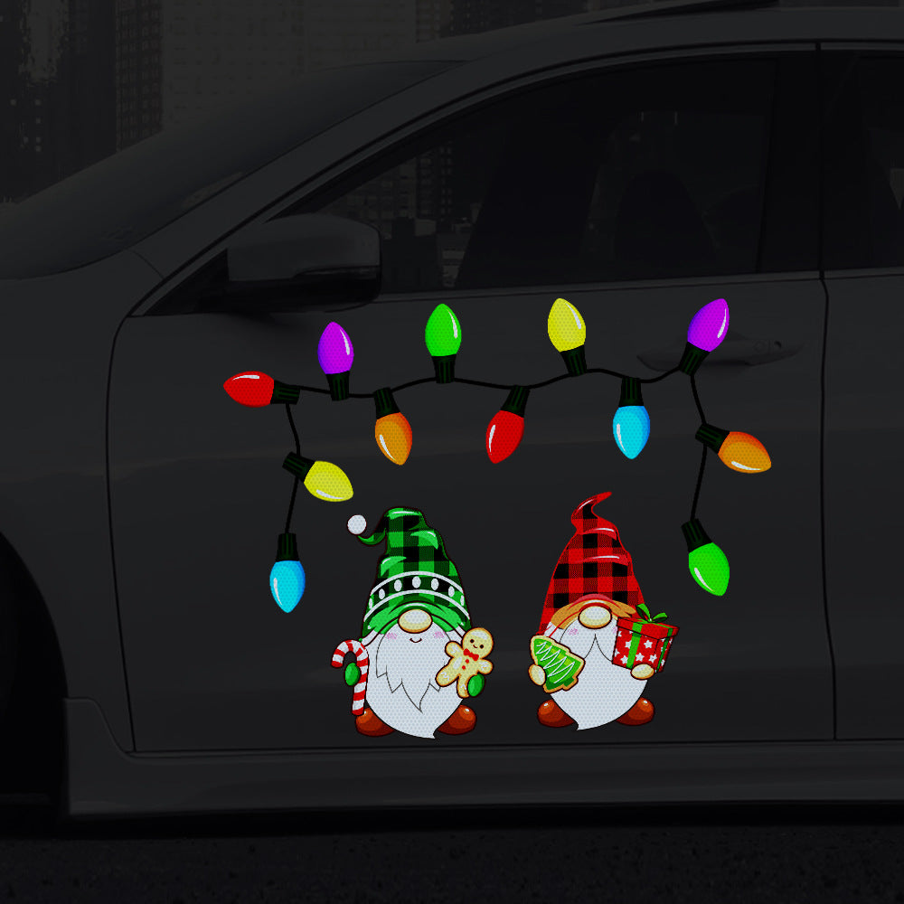 Christmas Light Bulb Reflective Magnetic Sticker