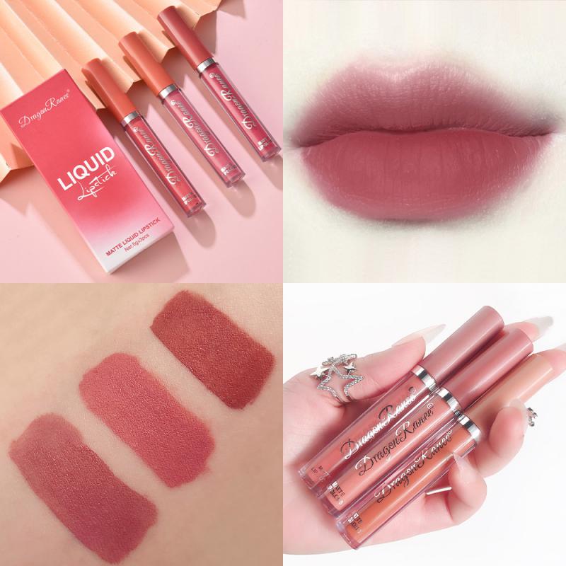 3pc/set Waterproof Matte Velvet Lip Gloss