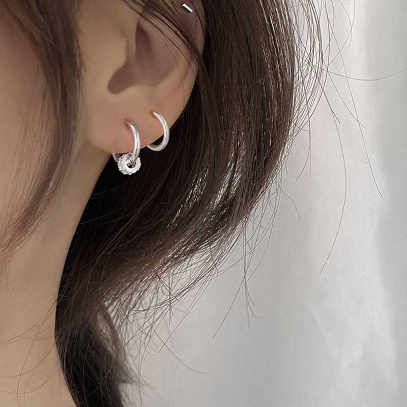 Stainless Steel Minimalist Huggie Hoop Earrings