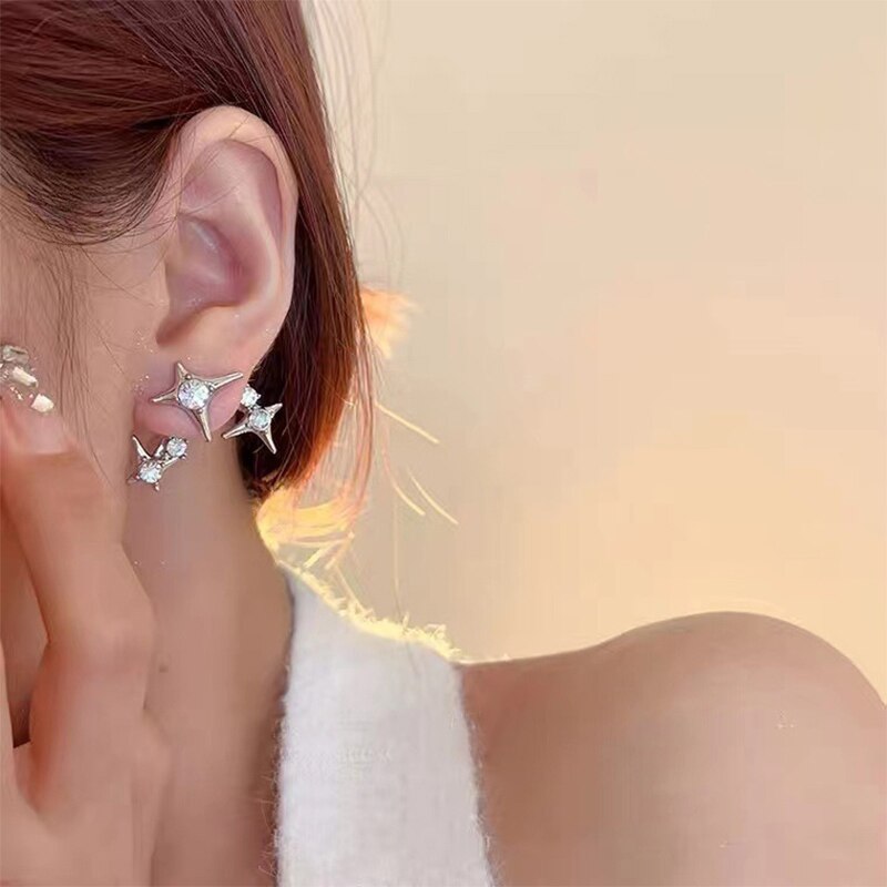 Cross Star Crystal Earrings